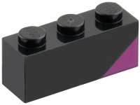LEGO part Brick 1 x 3 with Magenta Triangle Pattern Model Left Side 3622pb167L