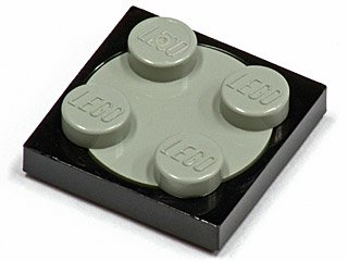 LEGO part Turntable 2 x 2 Plate with Light Gray Top (3680 / 3679) (3680c01)