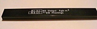 LEGO part Tile 1 x 8 with 'BD Stalgul Kgb m² BW Phonings' Pattern (Sticker) - Set 7898 (4162pb053L)