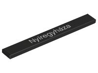 LEGO onderdeel Tile 1 x 8 with 'Nyíregyháza' Pattern 4162pb111
