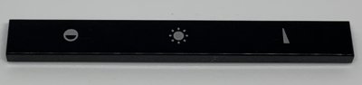 LEGO part Tile 1 x 8 with TV Panel Contrast, Brightness, and Volume Control Symbols Pattern (4162pb226)