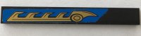 LEGO part Tile 1 x 8 with Gold Blade with Serrated Teeth on Blue Background Pattern Model Right Side (Sticker) - Set 70731 4162pb227R