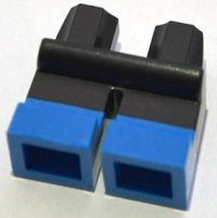 LEGO onderdeel Legs Short with Molded Blue Lower Legs / Boots  Pattern (BAM) 41879pb020