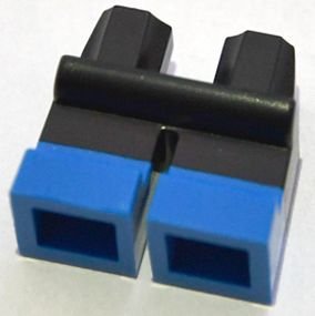 LEGO part Legs Short with Molded Blue Lower Legs / Boots  Pattern (BAM) (41879pb020)