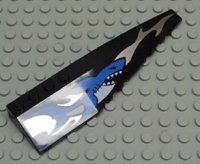LEGO part Wedge 12 x 3 Right with Blue Shark and Silver Wave Pattern 42060px5