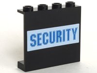 LEGO part Panel 1 x 4 x 3 - Hollow Studs with Blue 'SECURITY' on White Background Pattern (Sticker) - Set 7033 4215bpb47