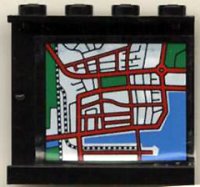 LEGO part Panel 1 x 4 x 3 with Map Street Pattern 1 on Inside (Sticker) - Set 6398 4215pb024
