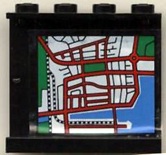 LEGO part Panel 1 x 4 x 3 with Map Street Pattern 1 on Inside (Sticker) - Set 6398 (4215pb024)