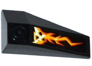 LEGO part Wedge 4 x 2 Triple Left with Cracks, Lava and Black Stones Pattern (Sticker) - Set 70314 (43710pb11)