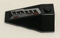 LEGO part Wedge 4 x 2 Triple Left with Silver Vents and Reddish Brown Splatters Pattern (Sticker) - Set 70228 43710pb20