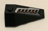 LEGO part Wedge 4 x 2 Triple Right with Silver Vents and Reddish Brown Splatters Pattern (Sticker) - Set 70228 43711pb20