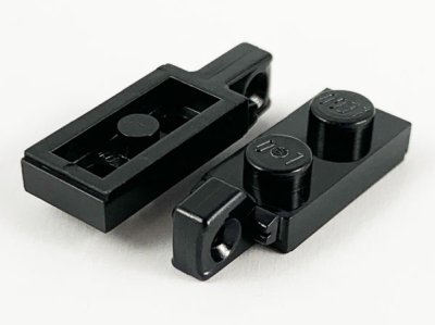 LEGO part Hinge Plate 1 x 2 Locking with 1 Finger on End with Bottom Groove (44301a)