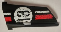 LEGO part Technic, Panel Fairing #21 Large Long, Small Hole, Side B with '13' in Circle over Red and White Stripe Pattern (Sticker) - Set 8140 44351pb018