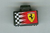 LEGO part Minifigure, Utensil Briefcase with Checkered Ferrari Logo Pattern on Both Sides (Stickers) 4449pb01