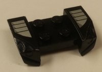LEGO part Vehicle, Mudguard 2 x 4 with Headlights Overhang with Silver Grille on Black Background Pattern on Both Sides (Stickers) - Set 8154 44674pb28
