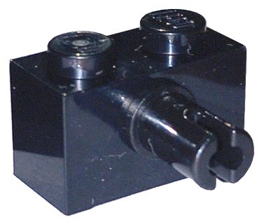 LEGO part Brick, Modified 1 x 2 with Pin and Bottom Stud Holder (44865)