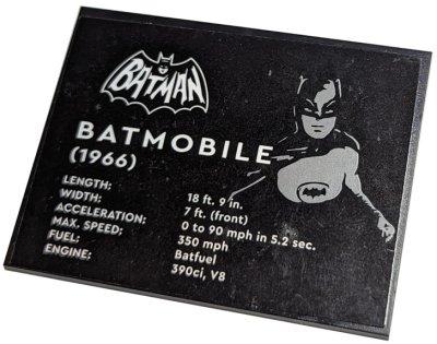 LEGO part Slope 10 6 x 8 with Batman Logo and 'BATMOBILE (1966)' Pattern (Sticker) - Set 76188 (4515pb076)