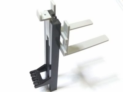 LEGO part Vehicle, Forklift Wide 1 x 2 Hinge Plate and Light Gray Wide Forks (4518ac01)