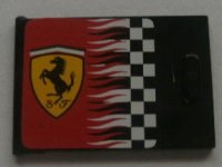 LEGO part Container, Cupboard 2 x 3 x 2 Door with Checkered Flag and Ferrari Logo Pattern Left (Sticker) - Sets 8654 / 8672 4533pb009L