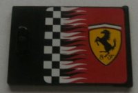 LEGO part Container, Cupboard 2 x 3 x 2 Door with Checkered Flag and Ferrari Logo Pattern Right (Sticker) - Sets 8185 / 8654 / 8672 4533pb009R