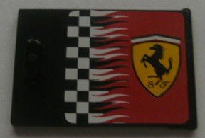 LEGO part Container, Cupboard 2 x 3 x 2 Door with Checkered Flag and Ferrari Logo Pattern Right (Sticker) - Sets 8185 / 8654 / 8672 (4533pb009R)