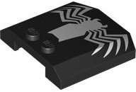 LEGO part Wedge 4 x 4 x 2/3 Triple Curved with White Spider Wide Abdomen Pattern (45677pb169)