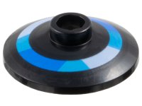 LEGO part Dish 2 x 2 Inverted (Radar) with Blue, Medium Azure, and Bright Light Blue Ring Pattern 4740pb035