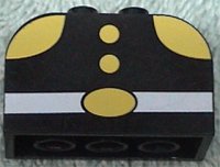 LEGO part Slope, Curved 4 x 2 x 2 Double with 4 Studs with Fireman Torso Pattern 4744px33