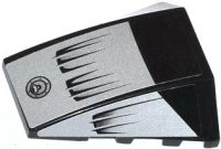 LEGO part Wedge 4 x 4 Triple Curved No Studs with Air Intakes and Filler Cap on Silver Background Pattern (Stickers) - Set 8132 47753pb048