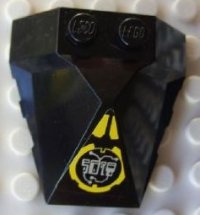 LEGO part Wedge 4 x 4 x 1 1/3 Pyramid Center with Yellow Circle with Silver Circuitry Pattern (Sticker) - Set 8105 47757pb16