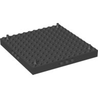 LEGO part Brick, Modified 12 x 12 with 3 Pin Holes on each Side and Peg at each Corner 47976