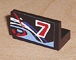 LEGO part Panel 1 x 2 x 1 with Number 7 on Right and Blue, White and Red Swirls Pattern (Sticker) - Set 8223 4865pb010