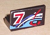 LEGO part Panel 1 x 2 x 1 with Number 7 on Left and Blue, White and Red Swirls Pattern (Sticker) - Set 8223 (4865pb011)