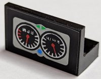 LEGO part Panel 1 x 2 x 1 with Two Gauges and 'km/h' and 'RPM' Pattern (Sticker) - Set 8422 4865pb048