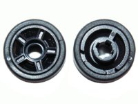 LEGO part Wheel 11mm D. x 6mm with 5 Spokes with Black Tire 14mm D. x 6mm Solid Smooth (50944 / 50945) 50944c01