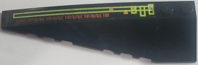 LEGO onderdeel Wedge 10 x 3 Left with Light Bars and Alien Characters Pattern on Top (Sticker) - Set 7691 (50955pb029)