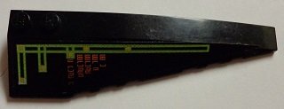 LEGO part Wedge 10 x 3 Right with Light Bars and Alien Characters Pattern (Sticker) - Sets 7691 / 7692 (50956pb016)