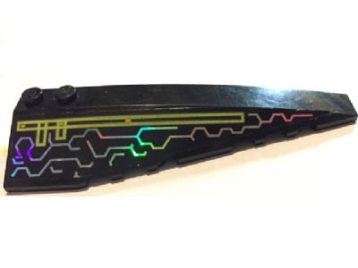 LEGO part Wedge 10 x 3 Right with Iridescent Mirrored Circuit Pattern (Sticker) - Set 7645 (50956pb024)