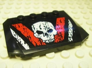 LEGO part Wedge 4 x 6 x 2/3 Triple Curved with Skull Pattern (Sticker) - Set 8140 (52031pb010)