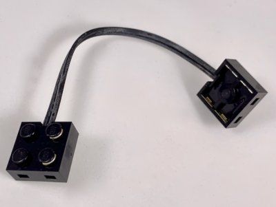 LEGO part Electric, Wire with Brick 2 x 2 x 2/3 Pair, 11 Studs Long (5306bc011)