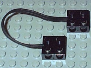 LEGO part Electric, Wire with Brick 2 x 2 x 2/3 Pair,  15 Studs Long (5306bc015)