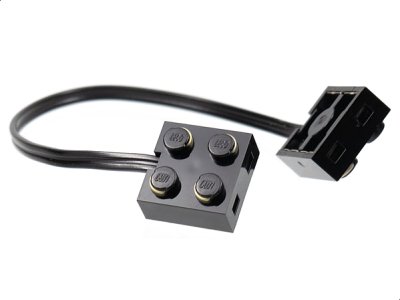 LEGO onderdeel Electric, Wire with Brick 2 x 2 x 2/3 Pair,  17 Studs Long (5306bc017)