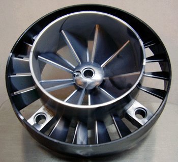 LEGO part Engine, Very Large Turbine with Marbled Pearl Light Gray Center Pattern (53983pb01)