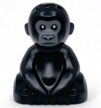 LEGO part Gorilla, Baby with Dark Bluish Gray Face Pattern 5619pb01