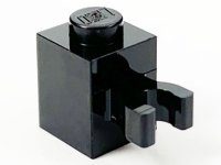 LEGO part Brick, Modified 1 x 1 with U Clip (Vertical Grip) - Solid Stud 60475a