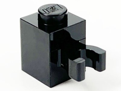 LEGO part Brick, Modified 1 x 1 with U Clip (Vertical Grip) - Solid Stud (60475a)