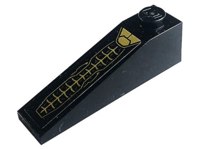 LEGO part Slope 18 4 x 1 with Gold Spider Web and Armor Plates Pattern (Sticker) - Set 76195 (60477pb020)