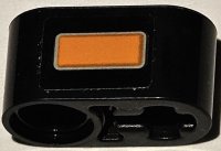 LEGO part Technic, Liftarm Thick 1 x 2 - Axle Hole with Orange Blinker Light with Silver Outline Pattern (Sticker) - Set 42111 60483pb011