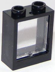 LEGO part Window 1 x 2 x 2 Flat Front with Trans-Clear Glass (60592 / 60601) (60592c01)