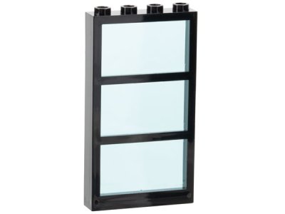 LEGO part Window 1 x 4 x 6 with 3 Panes with Fixed Trans-Light Blue Glass (6160c03)